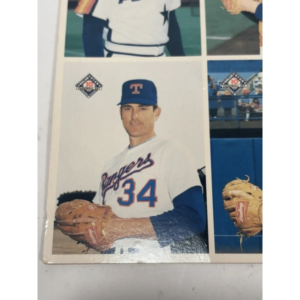 Nolan Ryan 1993 Mothers‎ Cookies Uncut Sheet Of 10 Cards